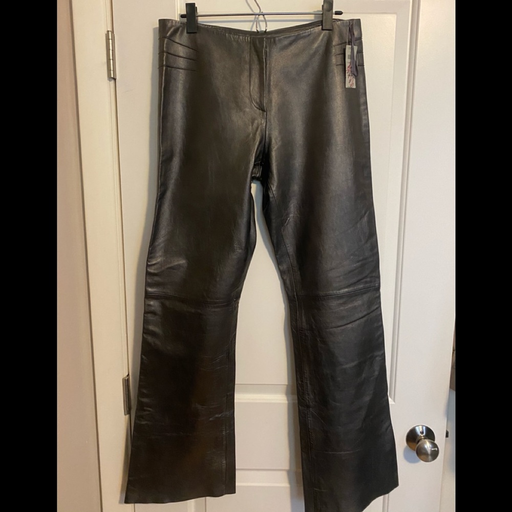 NWT Y2K Cache Leather Bootcut Pants
